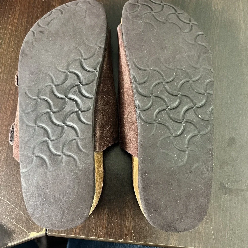 Birkenstock Betula Arizona Slide Sandals Brown Leather Women 7 Men 5 SEE‎ PHOTOS